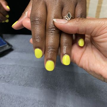 Bright yellow manicure